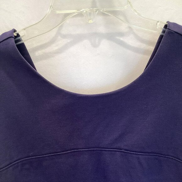 Lands' End Fit and Flare Dress V-Back Sleeveless Side Zip Sz 14 Royal Blue Midi - Picture 4 of 13